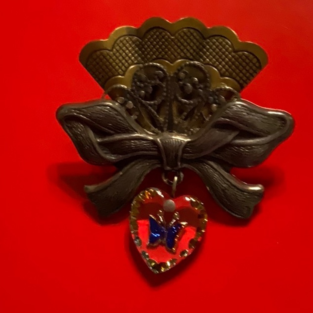 Gold and silver patina pin